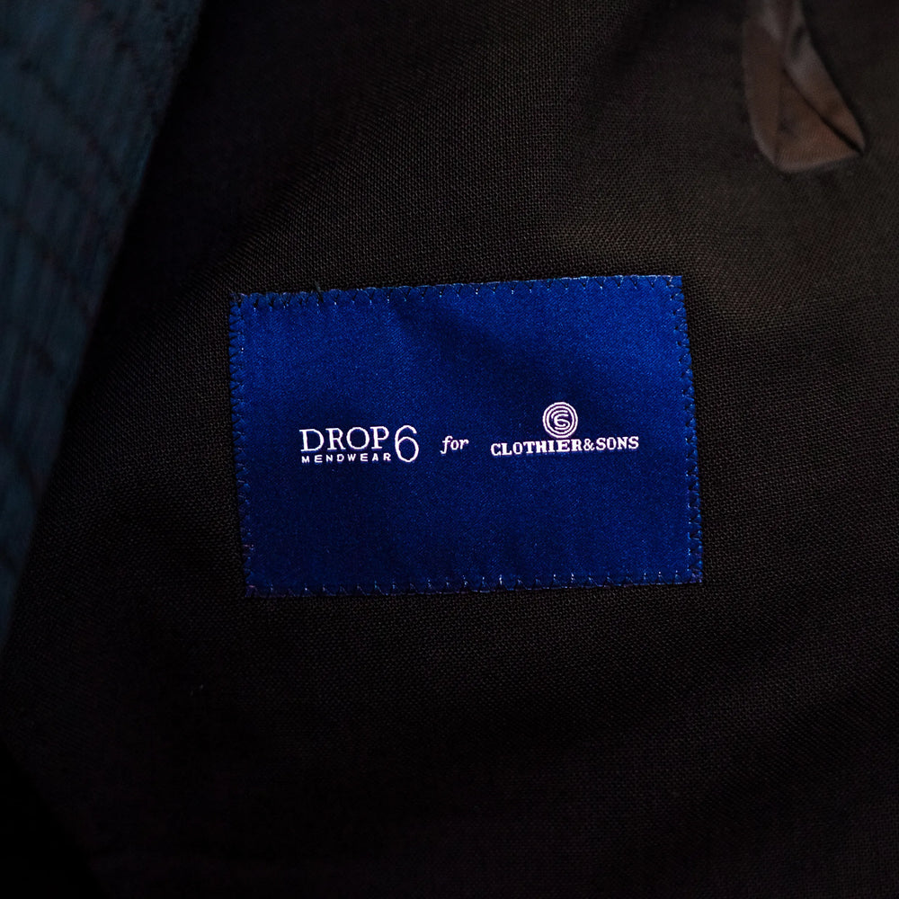 Drop6 Wool Suit Black Interior Brand Label Detail