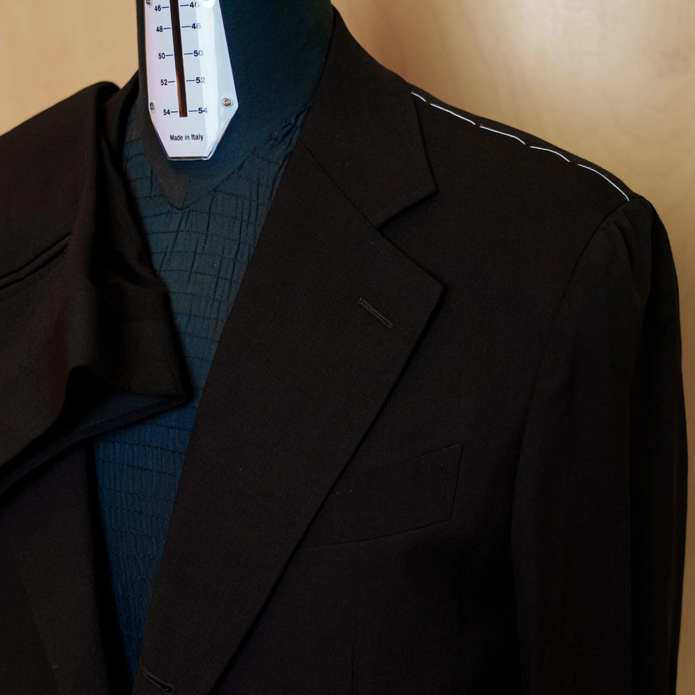 Drop6 Wool Suit Black Lapel Detail