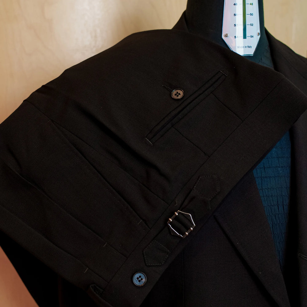 Drop6 Wool Suit Black Trouser Detail