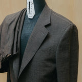 Lapel detail of the Drop6 Wool Suit Charcoal Grey highlighting lapel shape, stitching precision, and understated formal finish for Clothier & Sons.