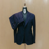 Front view of the Drop6 Wool Suit Navy showing the single breasted silhouette, deep navy tone, and clean tailored structure for Clothier & Sons.