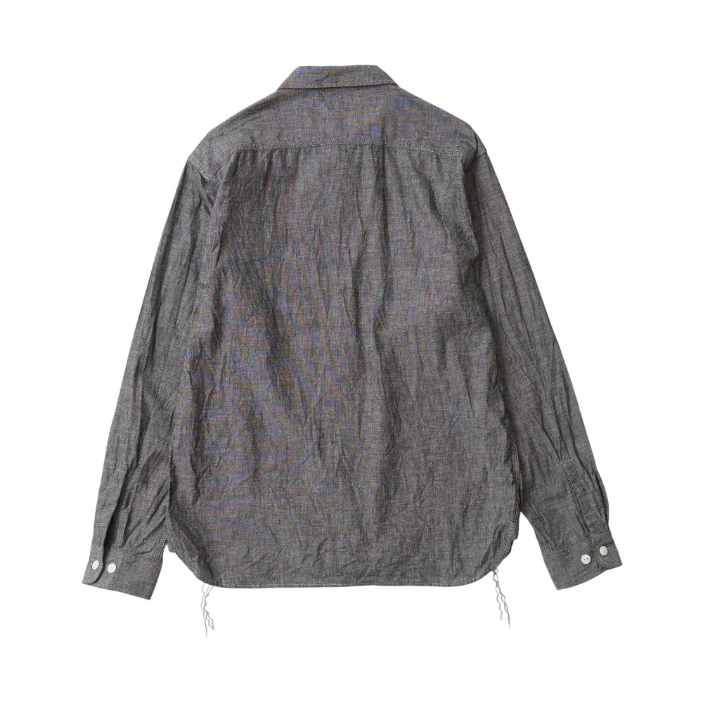 Empire & Sons L/S Work Shirt Vintage Black Chambray Back View
