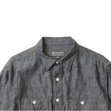 Empire & Sons L/S Work Shirt Vintage Black Chambray Collar Detail