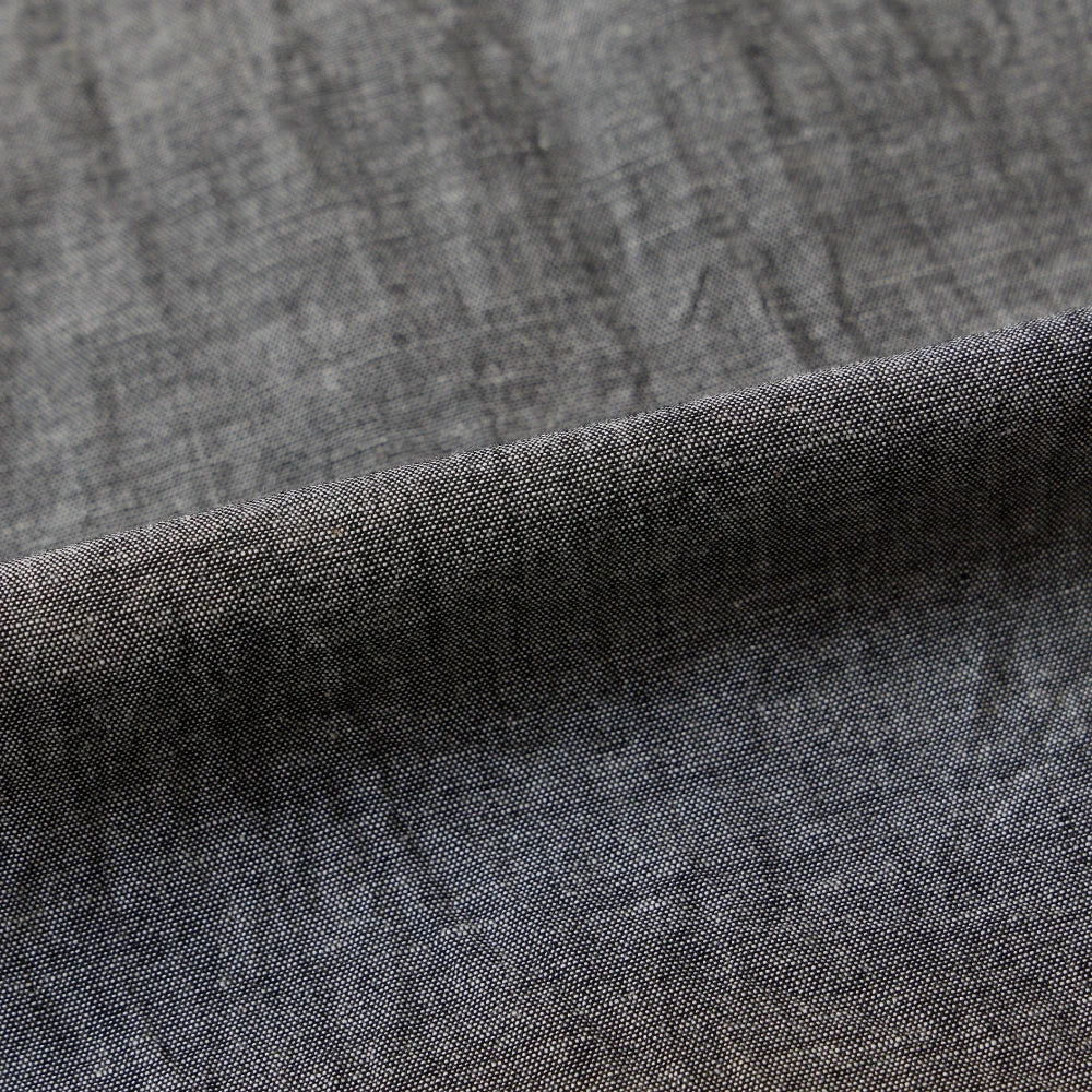 Empire & Sons L/S Work Shirt Vintage Black Chambray Fabric Detail