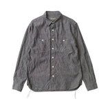 Empire & Sons L/S Work Shirt Vintage Black Chambray Front View