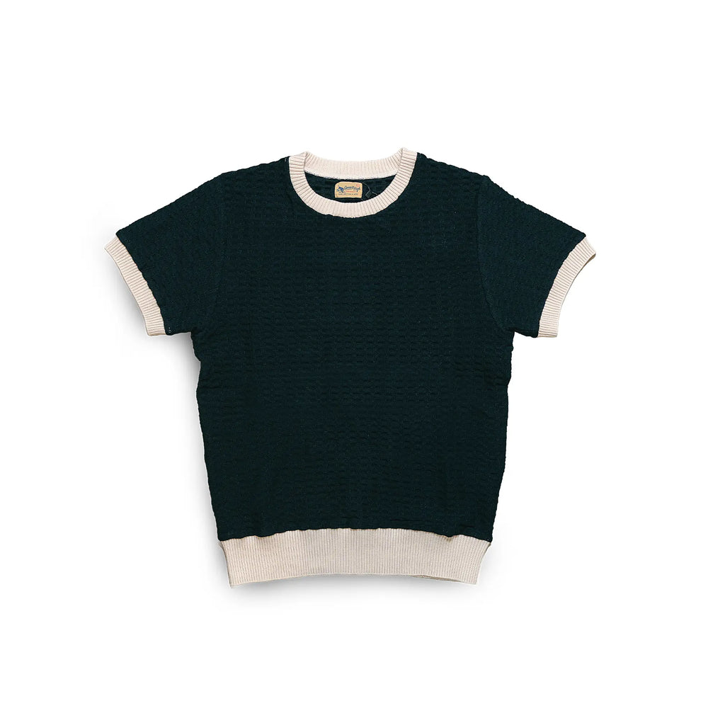 Groovin High #260204 Summer Knit Waffle Black Front View