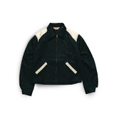 Groovin High #260401 1950s Zip Blouse Black Front View