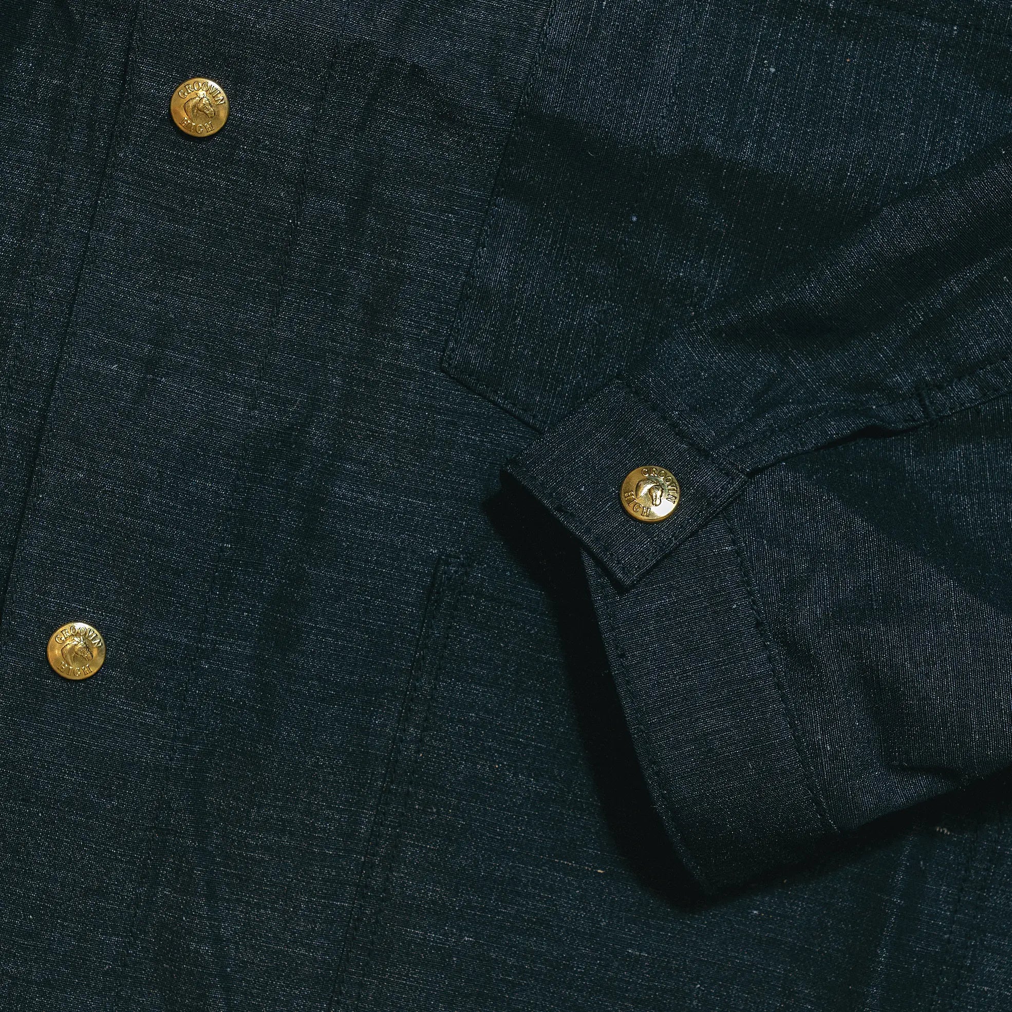Groovin High #260403 1940s Coverall Jacket Black Button Detail