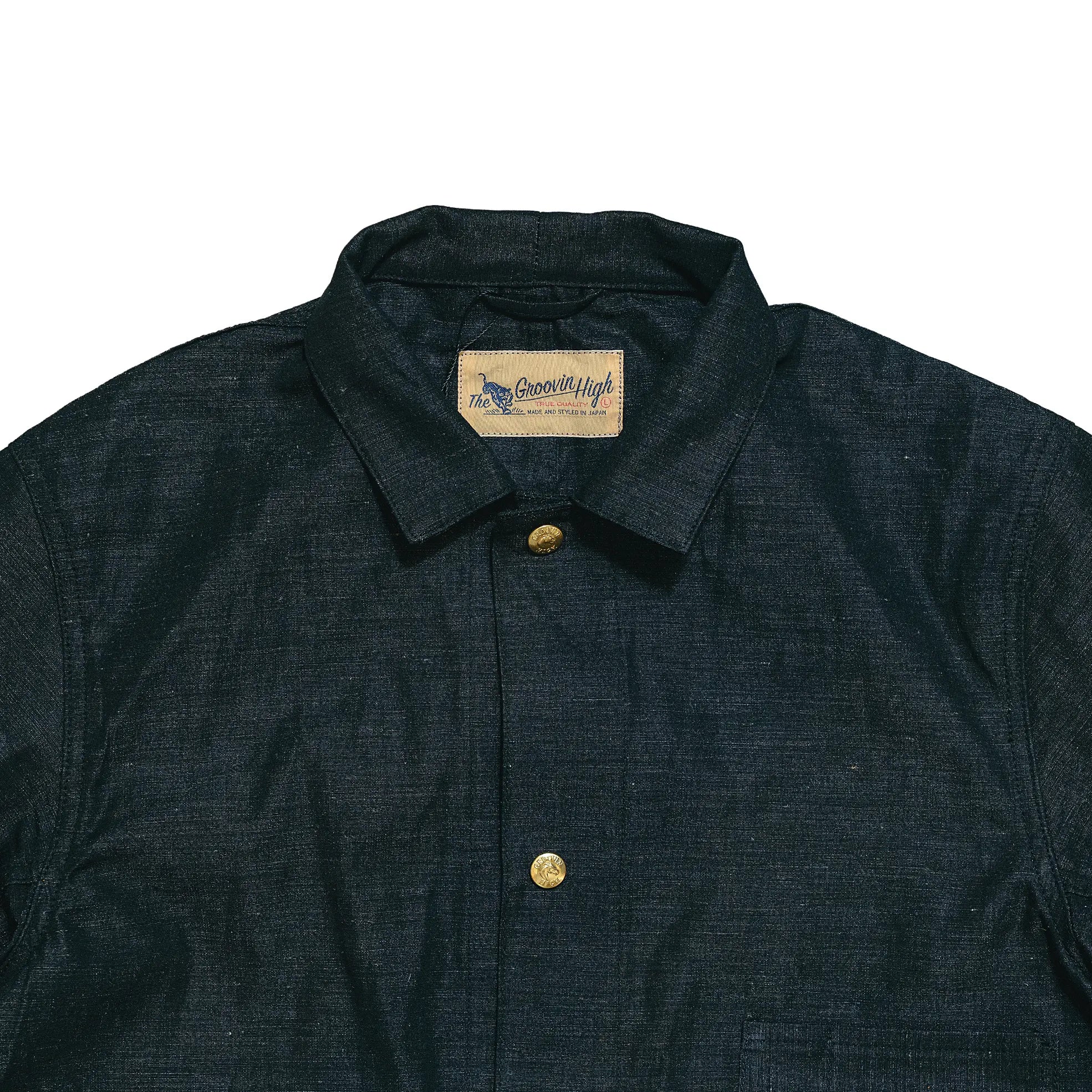 Groovin High #260403 1940s Coverall Jacket Black Collar Detail
