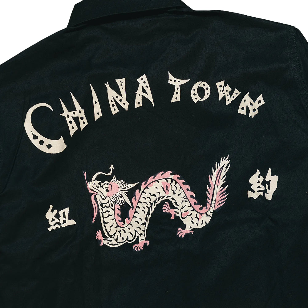 Groovin High #260406 1940s Heracules Jacket Black Fabric Texture Detail