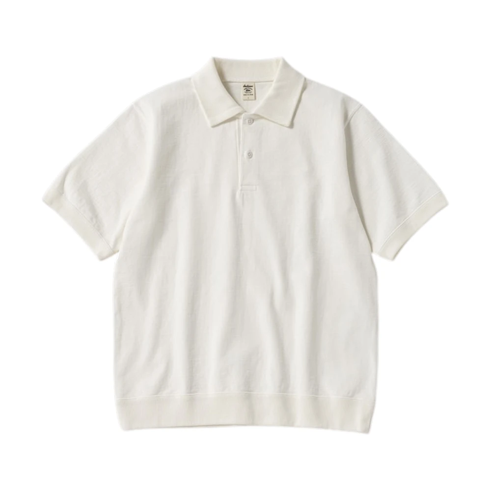 Jackman Dotsume Rib Polo Off White Front View