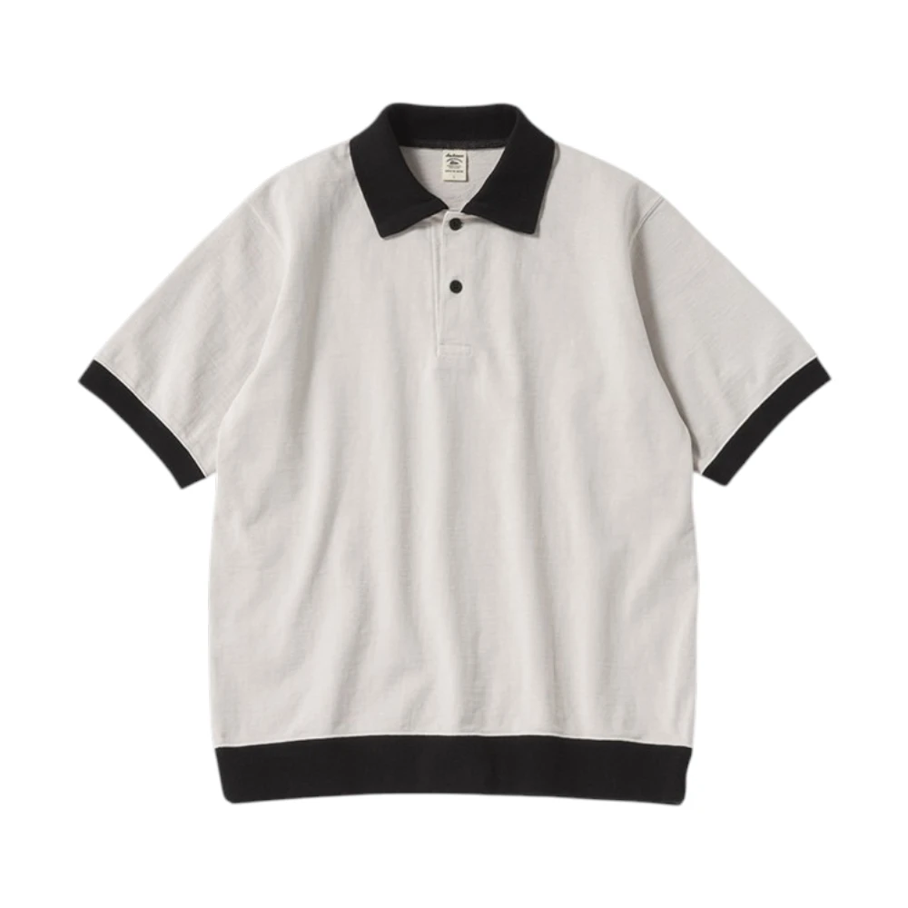 Jackman Dotsume Rib Polo Rosin x Black Front View