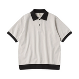 Jackman Dotsume Rib Polo Rosin x Black Front View