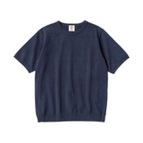Jackman Dotsume Ribbed T-Shirt Steel Blue Front View