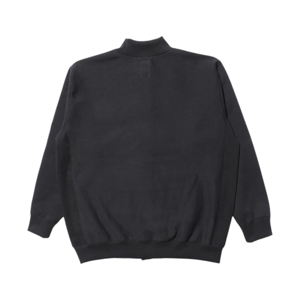 Back view of the Jelado Expedition Sweat Cardigan Black highlighting clean back construction, relaxed proportions, and heritage sportswear styling for Clothier & Sons.