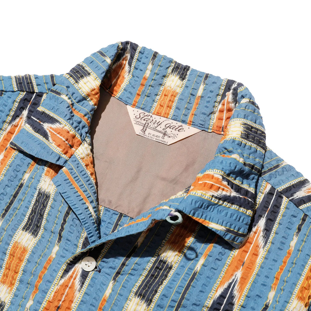 Jelado S/S Westcoast Shirt Hawaii Blue Collar Detail