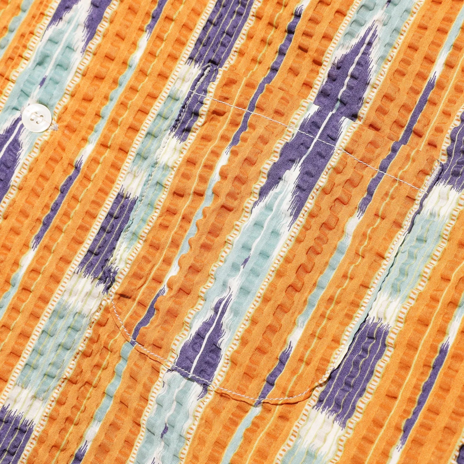 Jelado S/S Westcoast Shirt Orange Fabric Pattern Detail