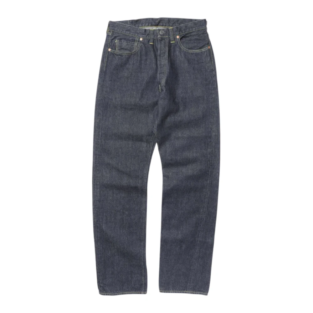 Front view of the Jelado S301xx 1942wpb L-181 Simplified Model showing the classic straight leg silhouette, wartime-inspired simplified details, and deep indigo denim for Clothier & Sons.