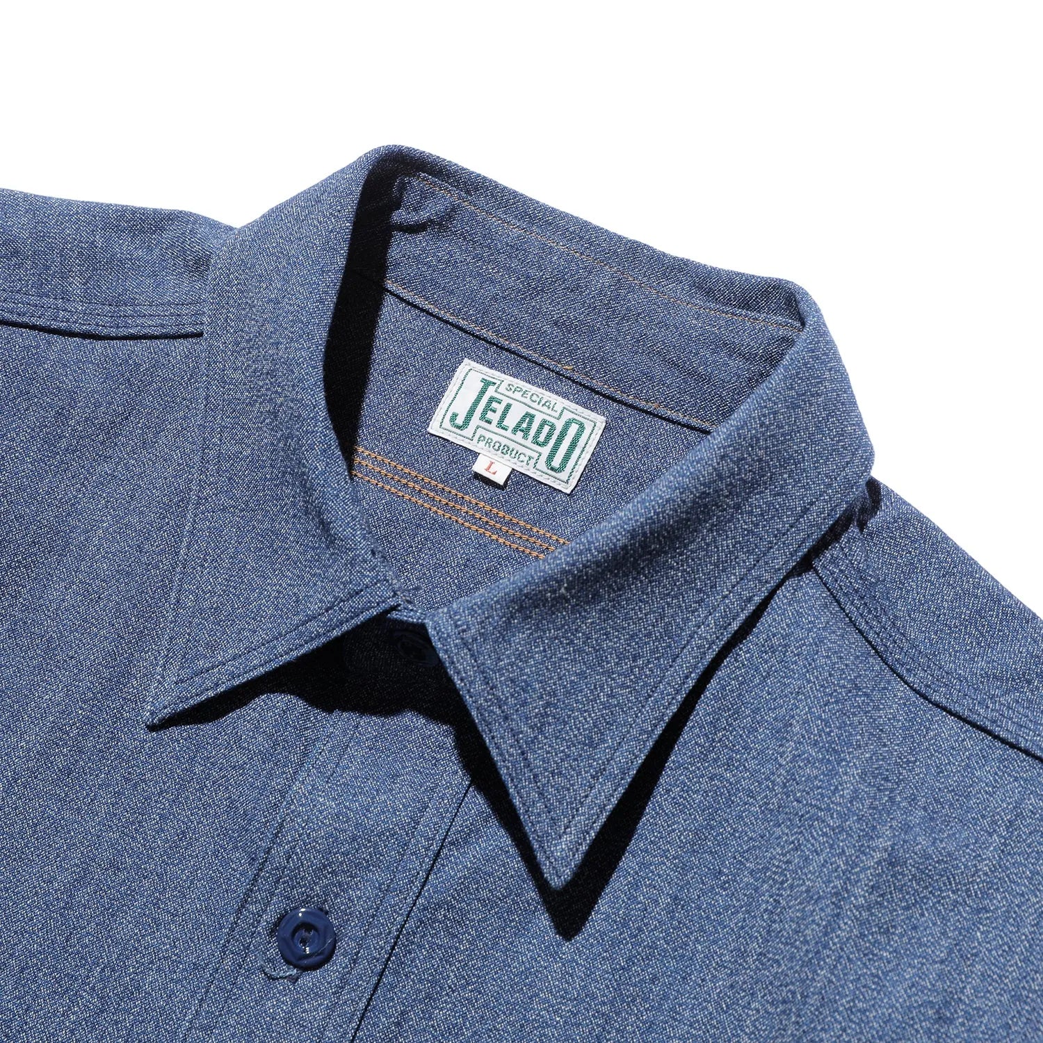 Jelado Smoker Shirt Flake Navy Collar Detail