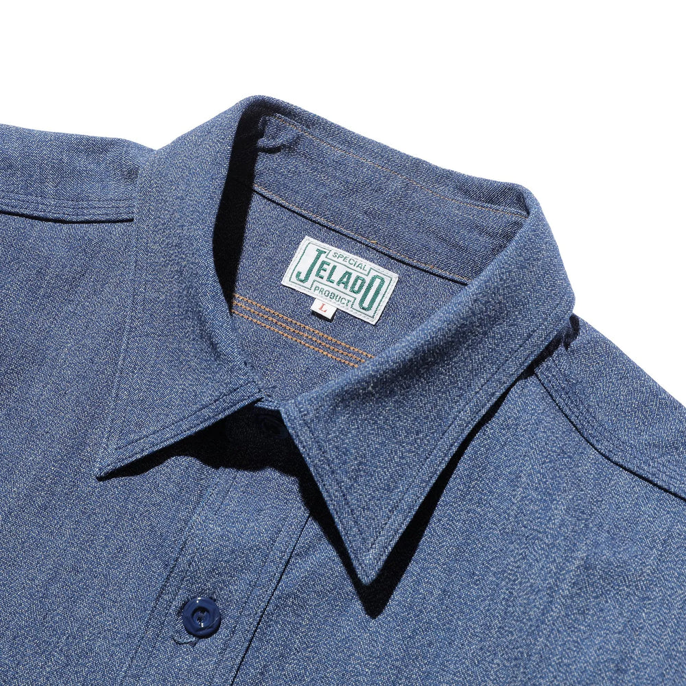 Jelado Smoker Shirt Flake Navy Collar Detail