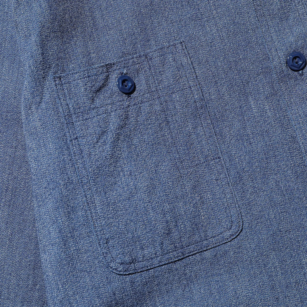 Jelado Smoker Shirt Flake Navy Pocket Detail
