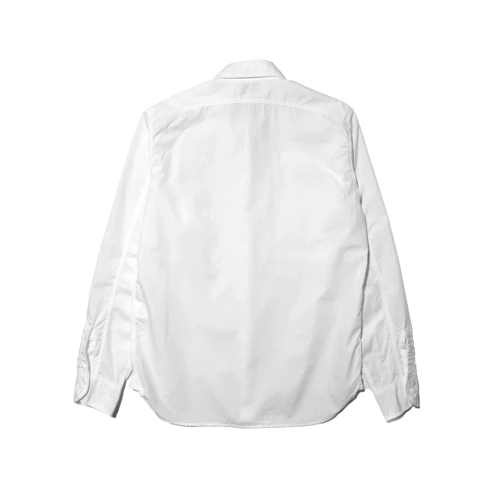 Back view of the Jelado Smoker Shirt White highlighting clean back construction, balanced proportions, and heritage workwear styling for Clothier & Sons.