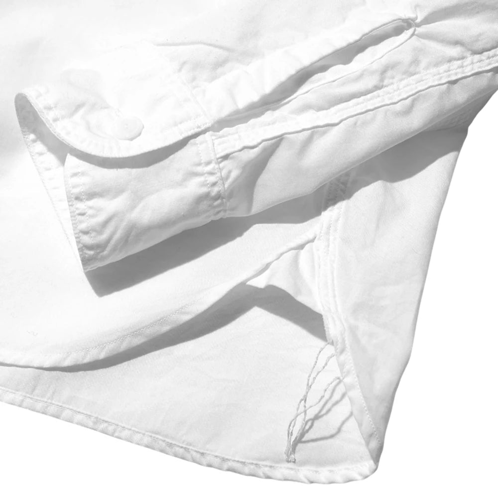Fabric detail of the Jelado Smoker Shirt White revealing cotton weave texture, clean surface finish, and bright white coloration for Clothier & Sons.