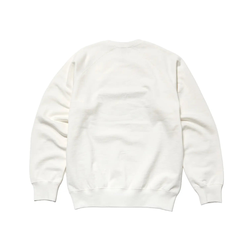 Back view of the J.Press Aaron Illust-Sweat Graphic Sweatshirt White highlighting clean construction and casual proportions for Clothier & Sons.