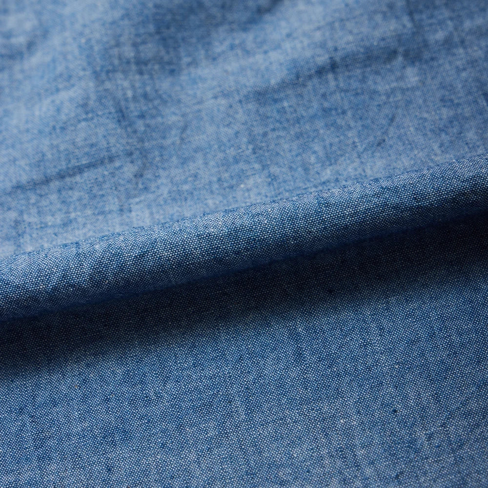 Keaton Chase USA L/S Pullover BD Shirt 5oz Indigo Chambray Fabric Detail