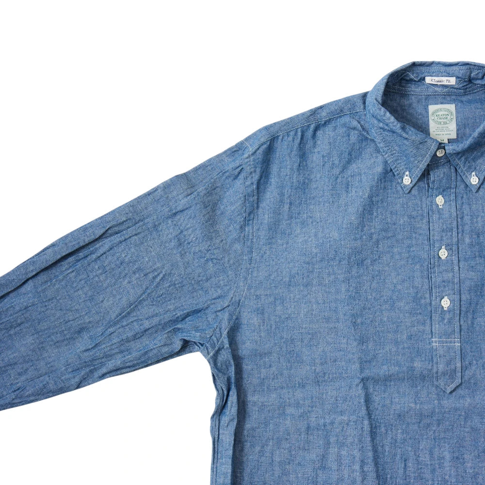 Keaton Chase USA L/S Pullover BD Shirt 5oz Indigo Chambray Sleeve Detail