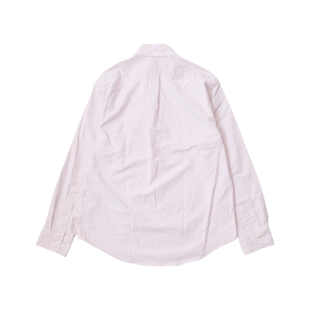 Keaton Chase USA L/S Pullover B/D Shirt Premium Oxford Candy Stripe White Red Stripe Back View
