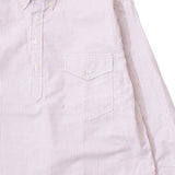 Keaton Chase USA L/S Pullover B/D Shirt Premium Oxford Candy Stripe White Red Stripe Pocket Detail