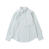 Keaton Chase USA L/S Pullover Classic Fit BD Shirt Supima Mixed Classic Oxford Green White Stripe Front View