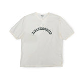 Front view of the Knickerbocker Track Tee Milk showing the classic track tee silhouette, soft milk tone, and clean minimalist design for Clothier & Sons.