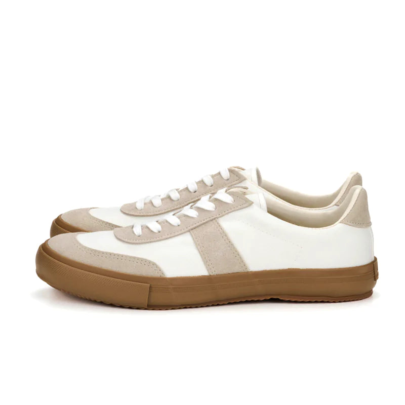 Front view of the Moonstar Fine Vulcanized Athletic Ace White showcasing its clean silhouette and classic court-inspired design for Clothier & Sons.