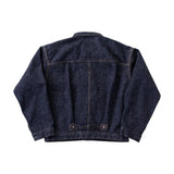 New Manual #001 T-Back Denim Jacket One Washed Indigo Back View
