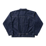 New Manual #029 WW II LV T-Back Jacket One Wash Dark Indigo Collar Detail
