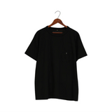Front view of the Nigel Cabourn 5.6oz Basic T-shirt in Black showing the classic silhouette, relaxed fit, and smooth jersey texture.
