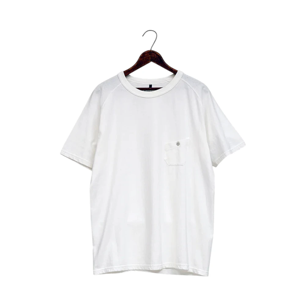 Front view of the Nigel Cabourn 5.6oz Basic T-shirt in White showing the classic silhouette, relaxed fit, and soft jersey texture.