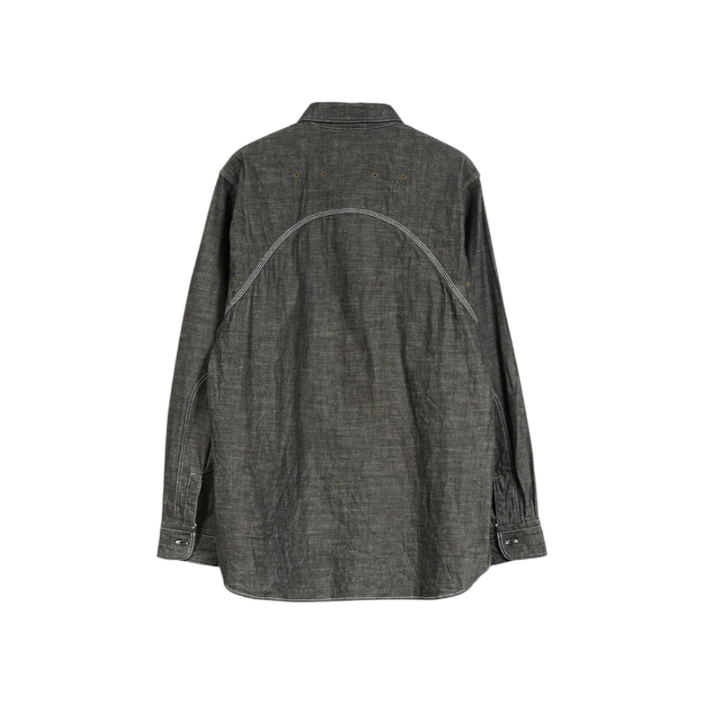 Back view of the Nigel Cabourn New Medical Shirt Black highlighting the back yoke, drape, and classic utilitarian proportions for Clothier & Sons.