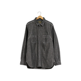 Front view of the Nigel Cabourn New Medical Shirt Black showing its vintage medical-inspired design, relaxed silhouette, and clean black fabric for Clothier & Sons.