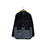 Front view of the Nigel Cabourn Utility Shirt Type 2 10oz Denim Indigo showing its workwear-inspired design, chest pockets, and indigo denim texture for Clothier & Sons.