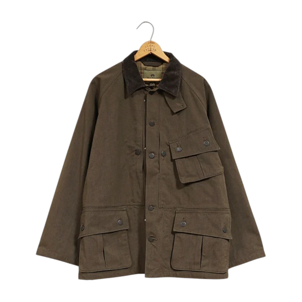 Front view of the Nigel Cabourn Vincent Halftex Modify Dark Brown showing its relaxed silhouette, textured fabric, and utilitarian-inspired design for Clothier & Sons.