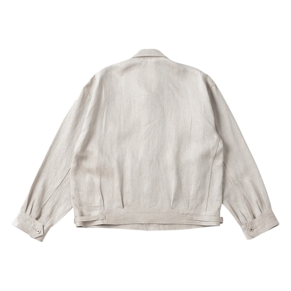 old joe arthur jacket oatmeal fly front detail