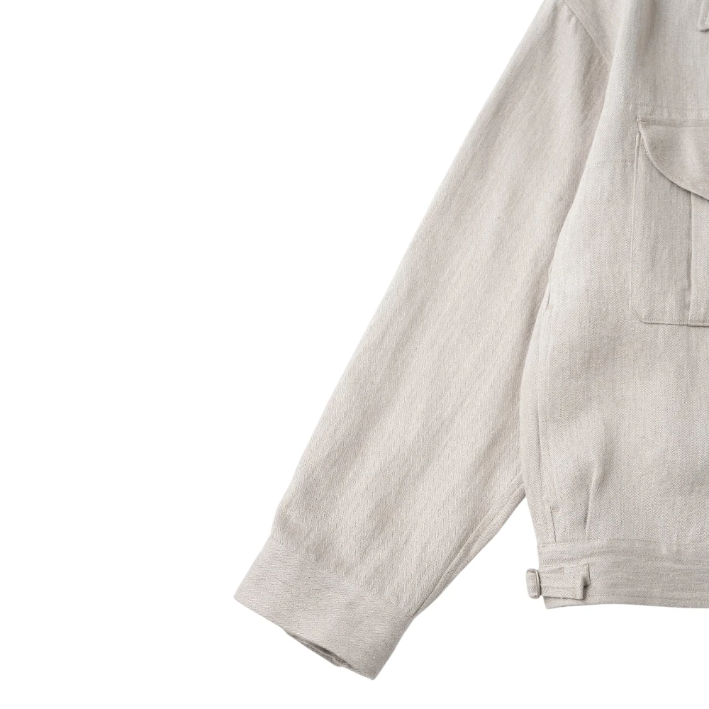 old joe arthur jacket oatmeal side profile detail