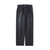 Front view of the Old Joe Flat-Back Jean Trouser 946 Graphite showing the straight leg silhouette, flat-back construction, and deep graphite tone for Clothier & Sons.