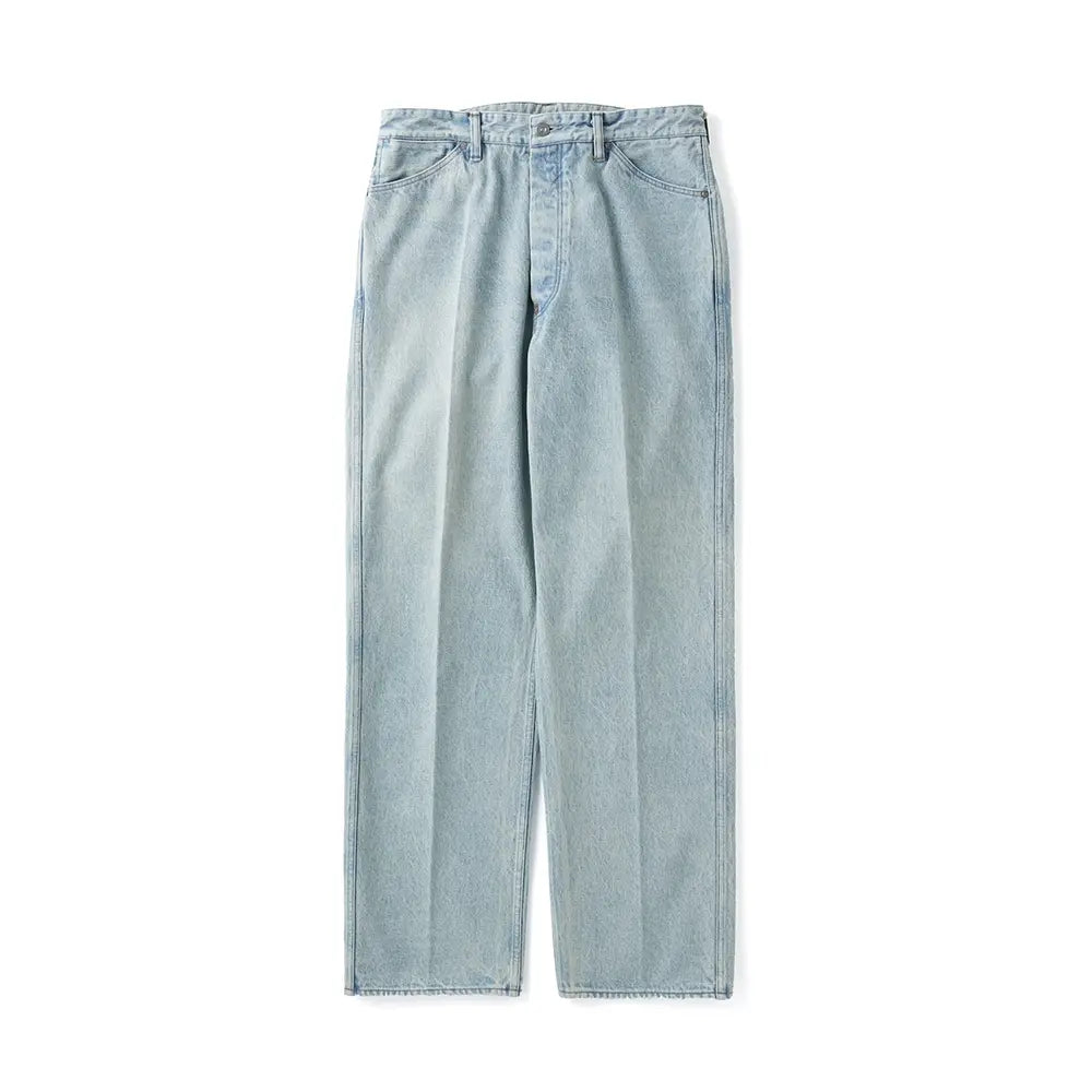 Front view of the Old Joe Flat-Back Jean Trouser 946 Indigo showing the straight leg silhouette, flat-back construction, and rich indigo tone for Clothier & Sons.