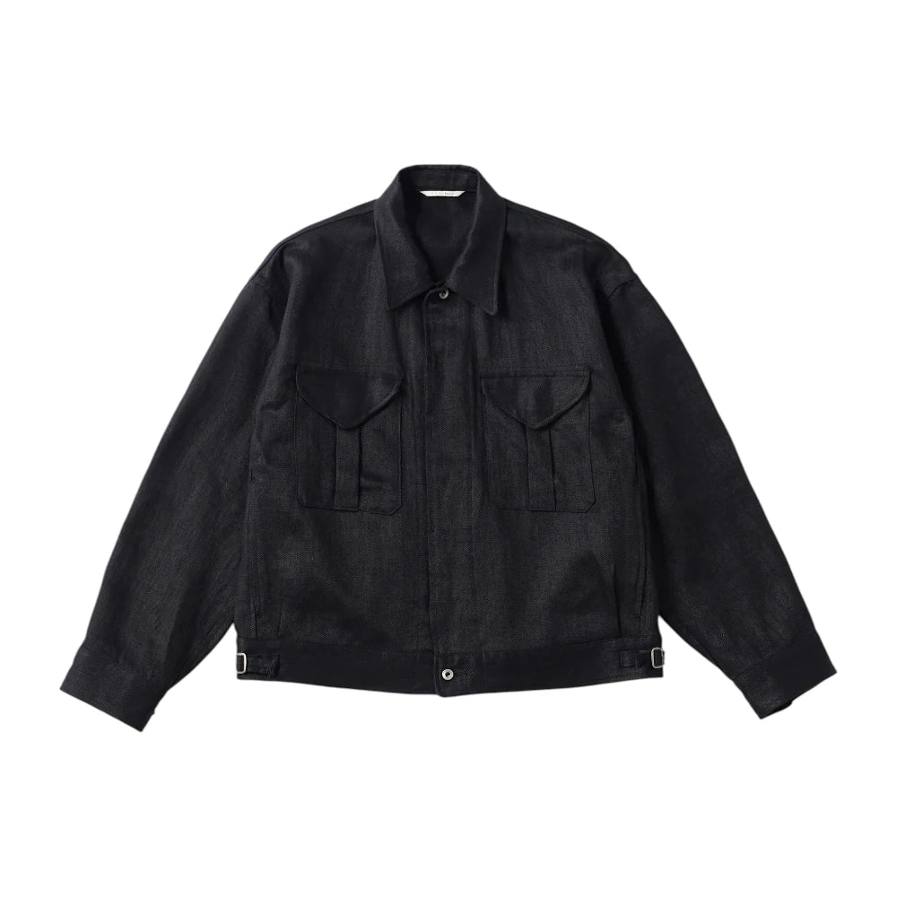 black old joe fly front arthur jacket front full view