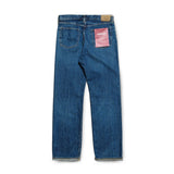 Back view of the Omnigod Clothier & Sons Selvedge Used Wash Jeans highlighting back pocket placement, worn-in denim character, and balanced proportions for Clothier & Sons.
