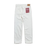 Back view of the Omnigod Clothier & Sons Selvedge White Jeans highlighting back pocket placement, crisp white denim appearance, and balanced proportions for Clothier & Sons.
